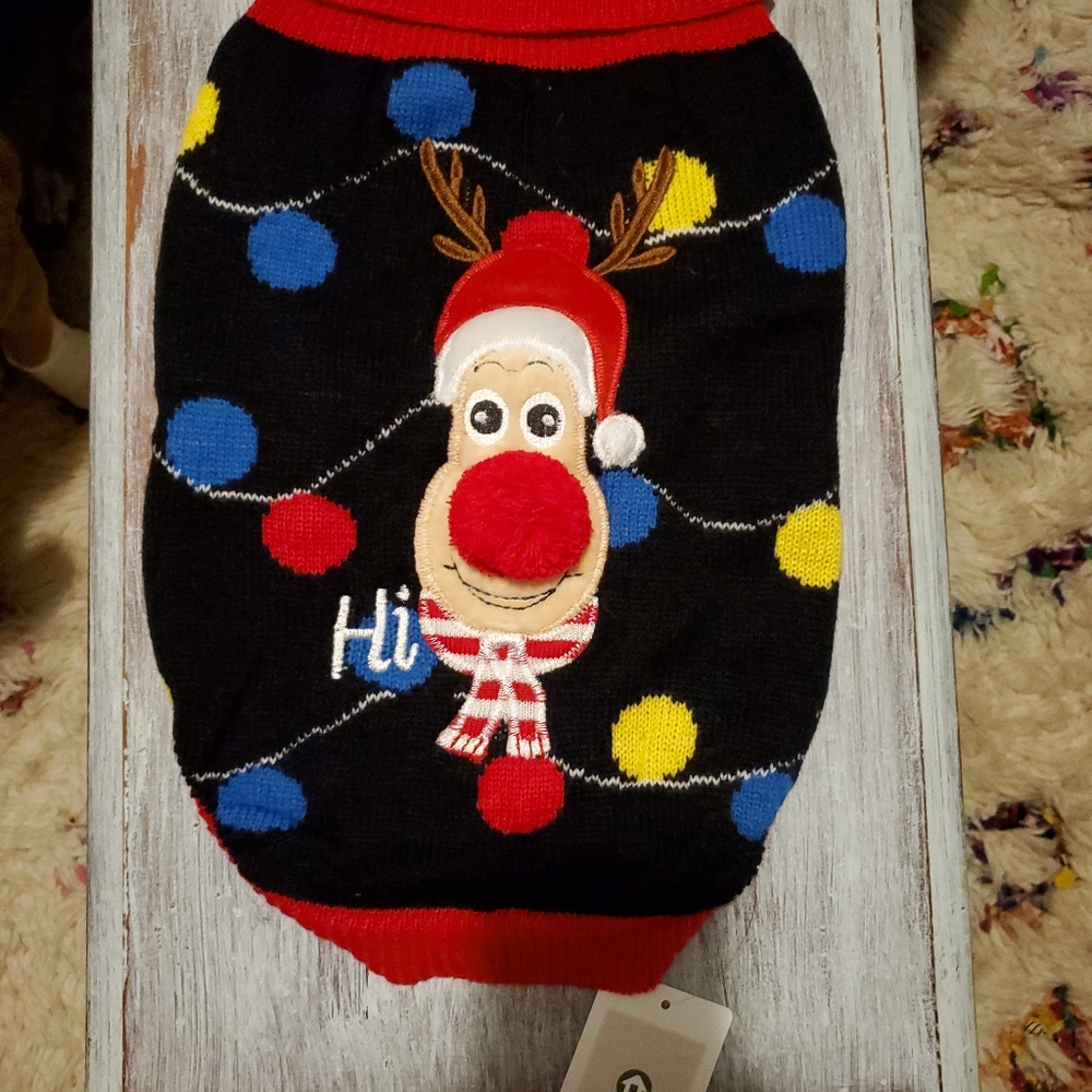 Rudolph Christmas Dog sweater Medium